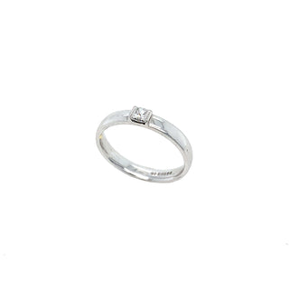 18K White Gold 0.10ct Princess Cut Diamond Solitaire Ring