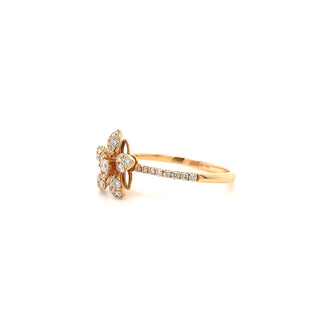 18K Rose Gold 0.46ct Diamond Flower Ring