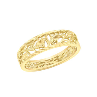 9K Yellow Gold Leaf Dress Ring