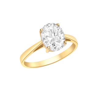 9K Yellow Gold Oval Cut CZ Ring