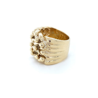 9K Yellow Gold 3 Row Keeper Ring
