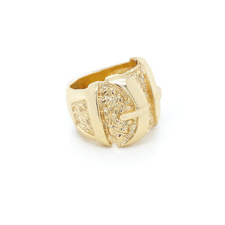 9K Yellow Gold Buckle Ring