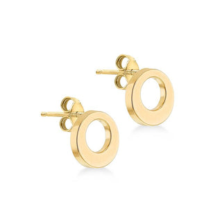 9K Yellow Gold 7mm Round Stud Earrings