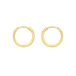 9K Yellow Gold 13mm Huggie Hoop Creole Earrings