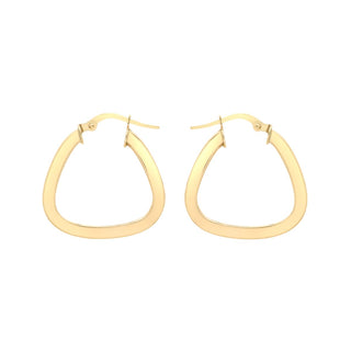 9K Yellow Gold Triangle-Shaped Creole Hoop Earrings