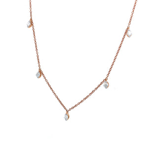 18K Rose Gold 0.39ct Diamond Charm Necklace