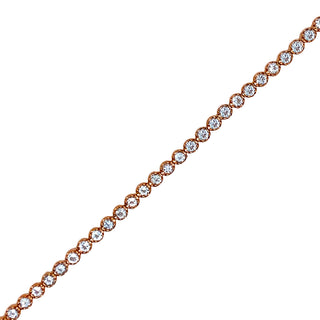 9K Rose Gold Aquamarine Tennis Bracelet
