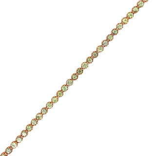 9K Rose Gold Green Sapphire Tennis Bracelet