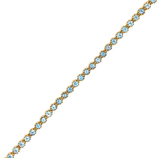 9K Yellow Gold Blue Topaz Tennis Bracelet