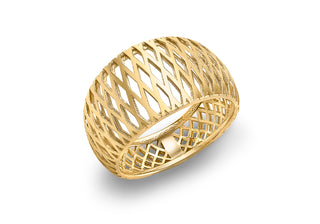 9ct Yellow Gold Criss Cross Band Ring