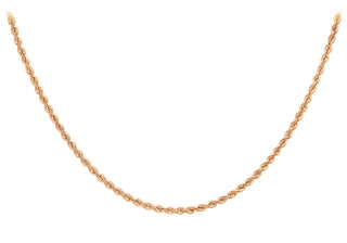 9K Rose Gold 2.1mm Rope Chain 20"